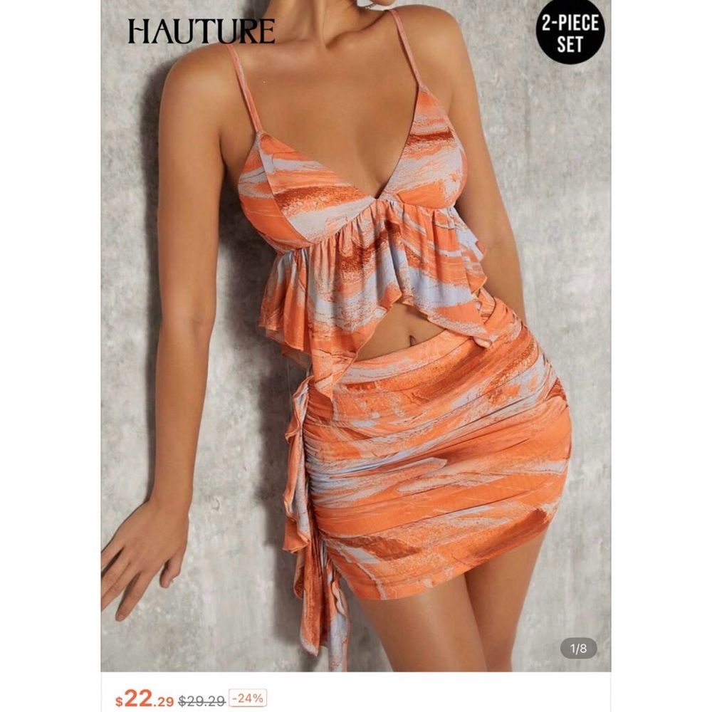 Orange  Two-Piece Set
